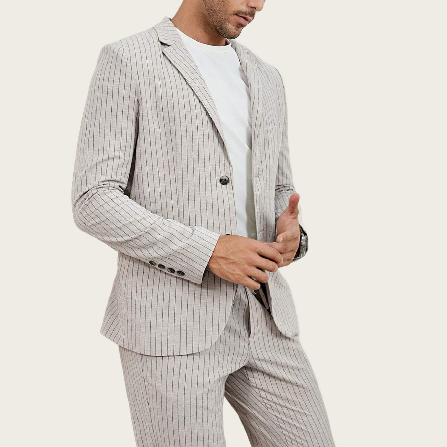 Tan Stripe Suit